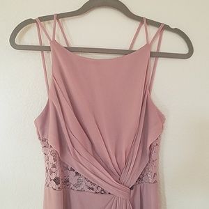 David's Bridal bridesmaids dress in quartz